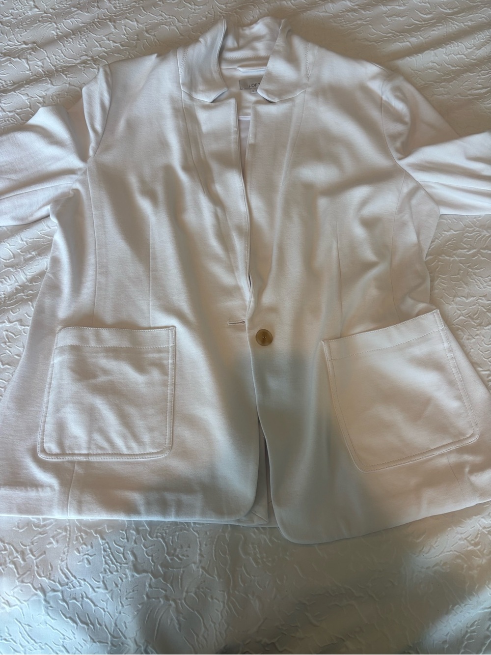 LOFT Women's White Blazer Jacket - Picture 3 of 15